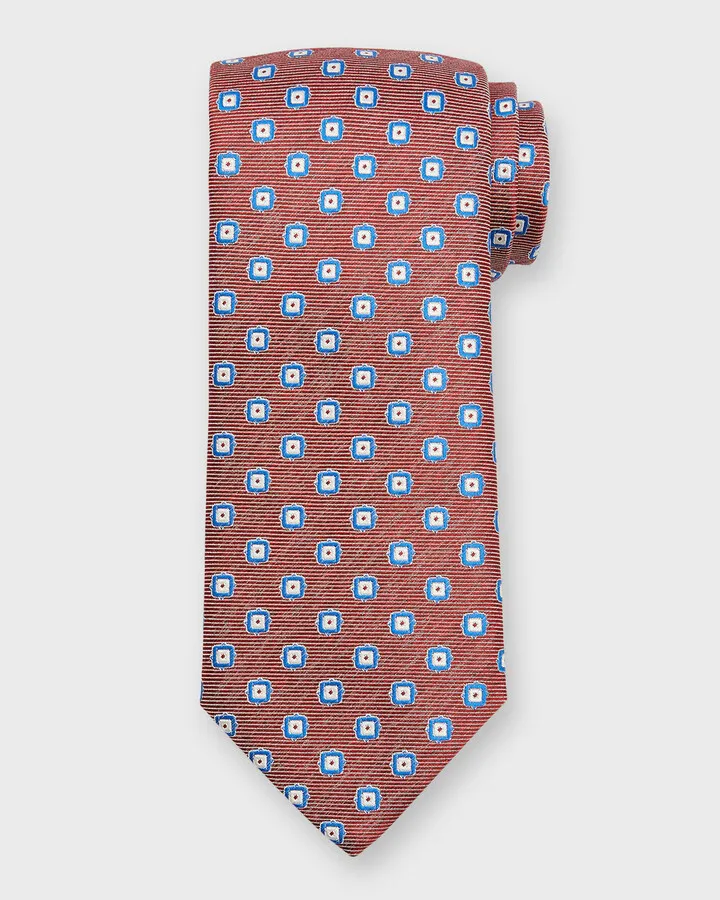 Men's Medallion Jacquard Silk Tie