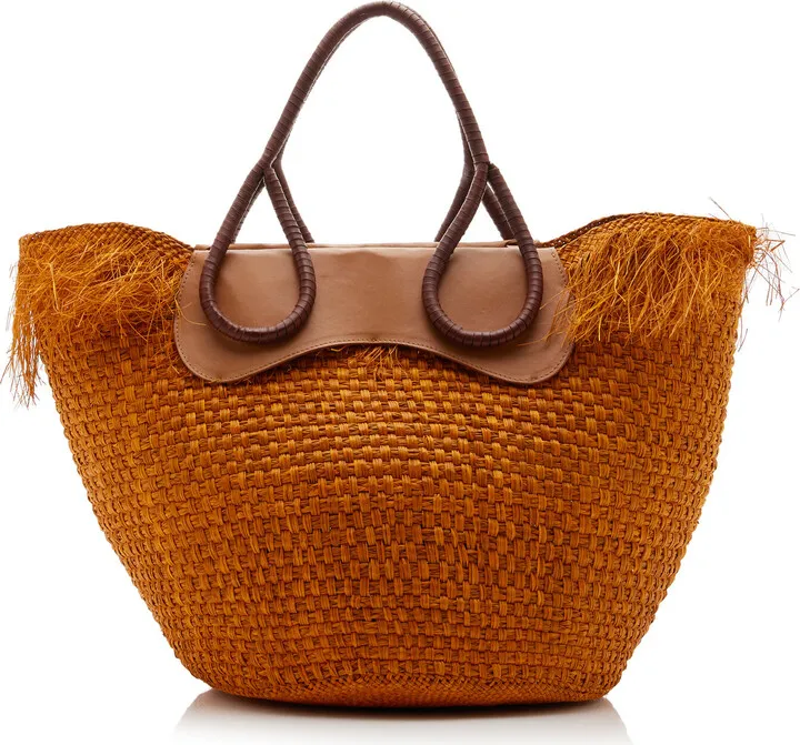 Women's Leather-Trimmed Palm Tote Bag