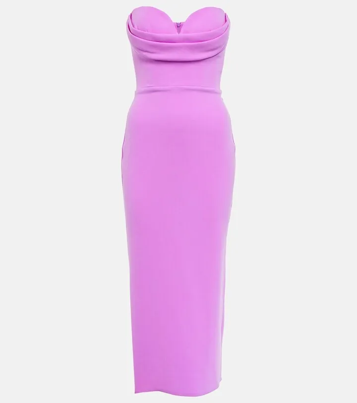 Darcy strapless crepe midi dress