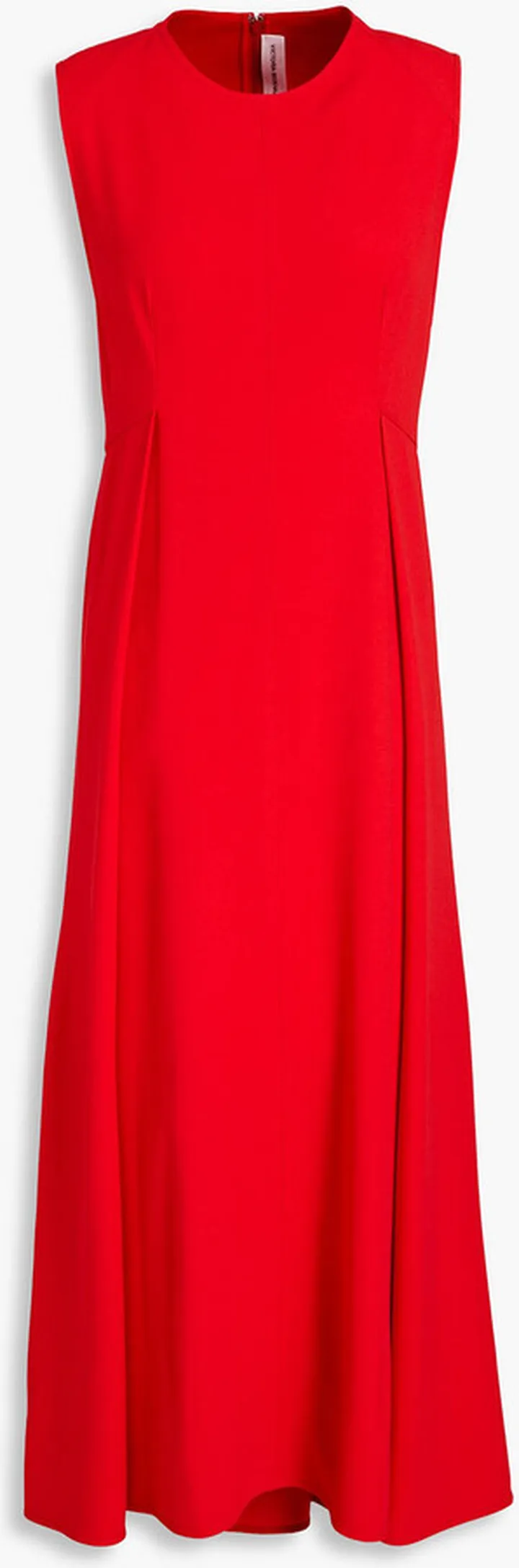 Pleated crepe midi dress