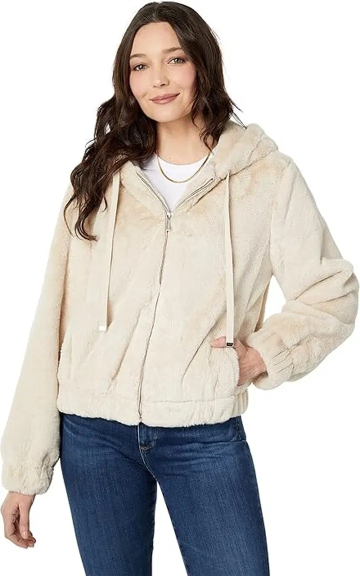 Sanctuary Fur Bomber Jacket (Champagne) Women's Clothing