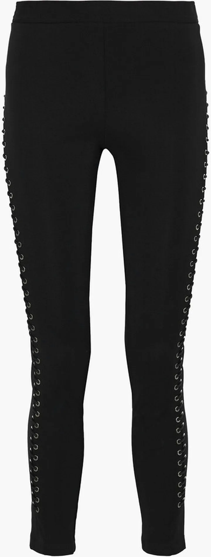 Lace-up stretch-knit leggings