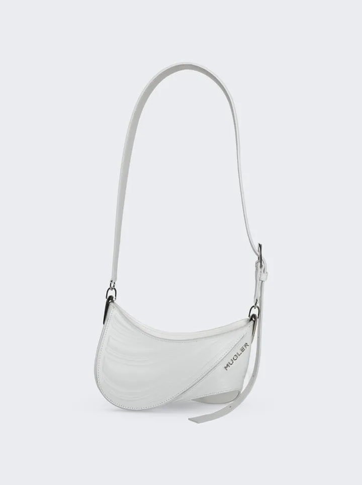 Small Embossed Spiral Curve 01 Shoulder Bag Ivory