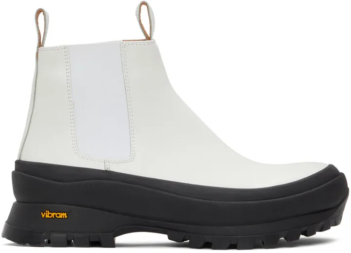 Jil Sander White Leather Chelsea Boots