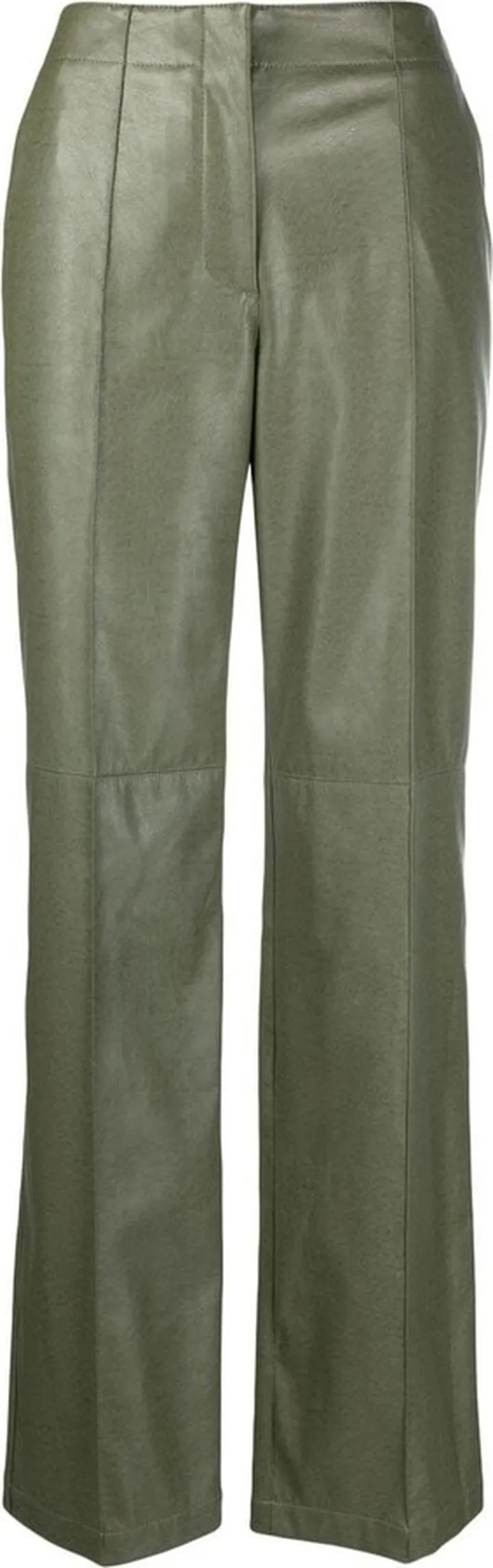 Faux-Leather Straight-Leg Trousers