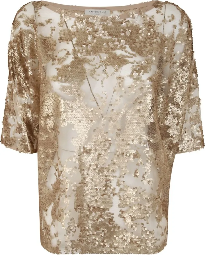 Canapa Short Sleeves Tunic With Paillettes
