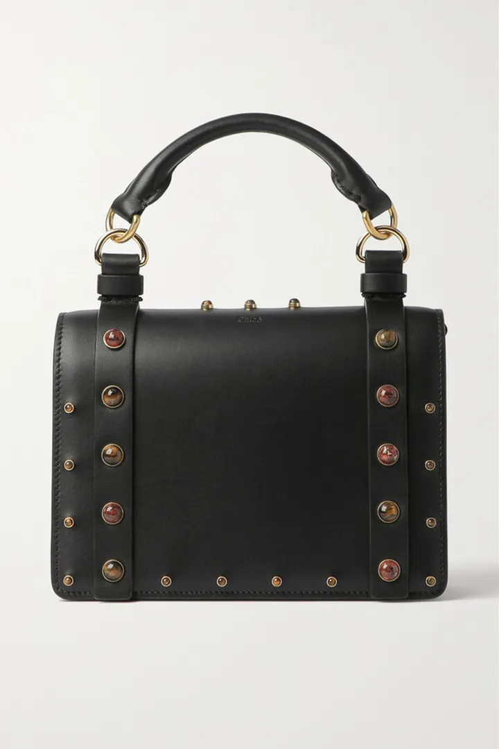Chloé - Embellished Leather Tote - Black