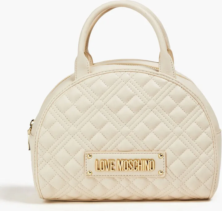 Quilted faux leather tote