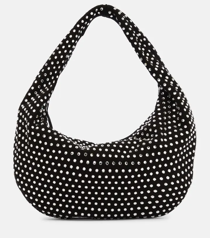 Olivia Medium embellished suede shoulder bag