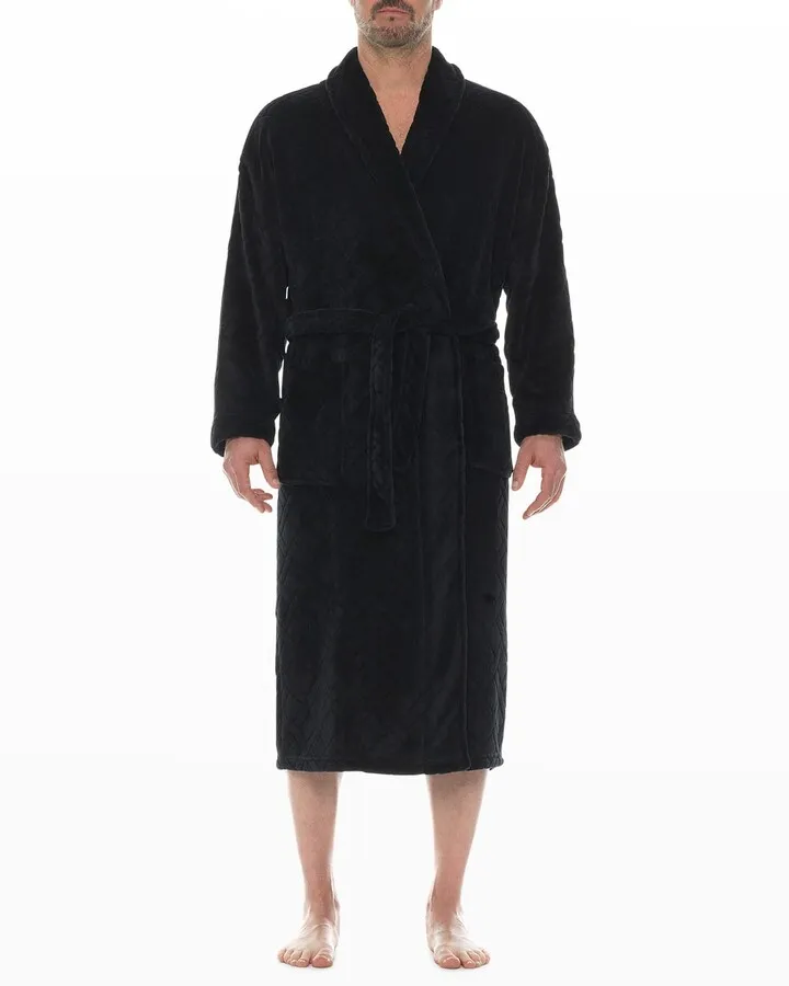 Men's Crossroads Textured Plush Shawl Robe