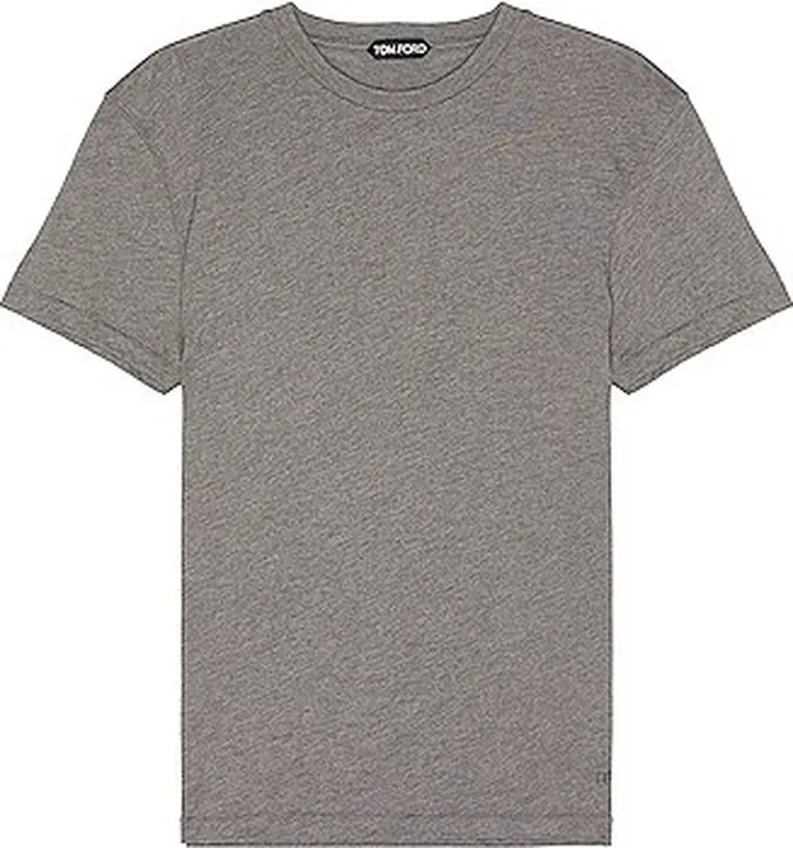 TOM FORD Cotton Blend Ss Crew Neck in Grey