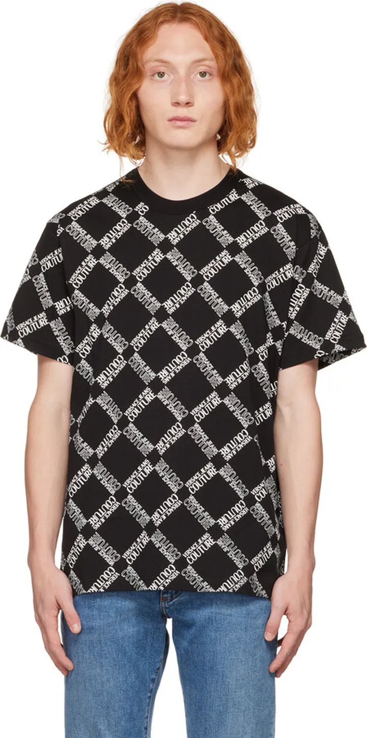 Versace Jeans Couture Black Printed T-Shirt