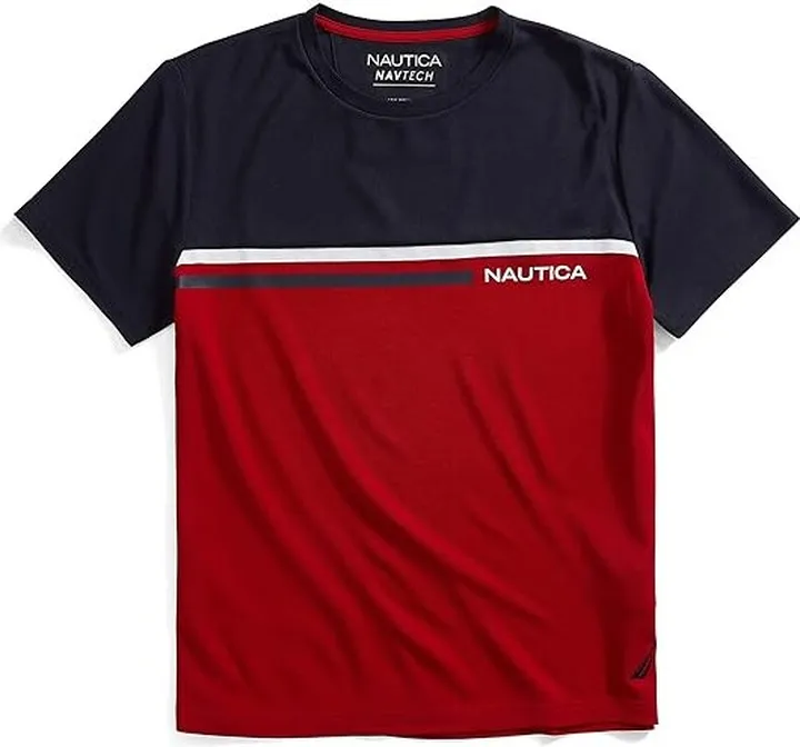 Nautica Men's Navtech Colorblock Tee (Nautica Red) Men's T Shirt