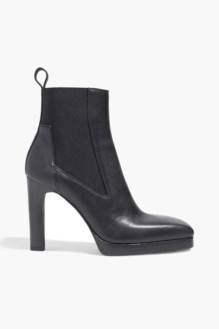 Pebbled-leather ankle boots