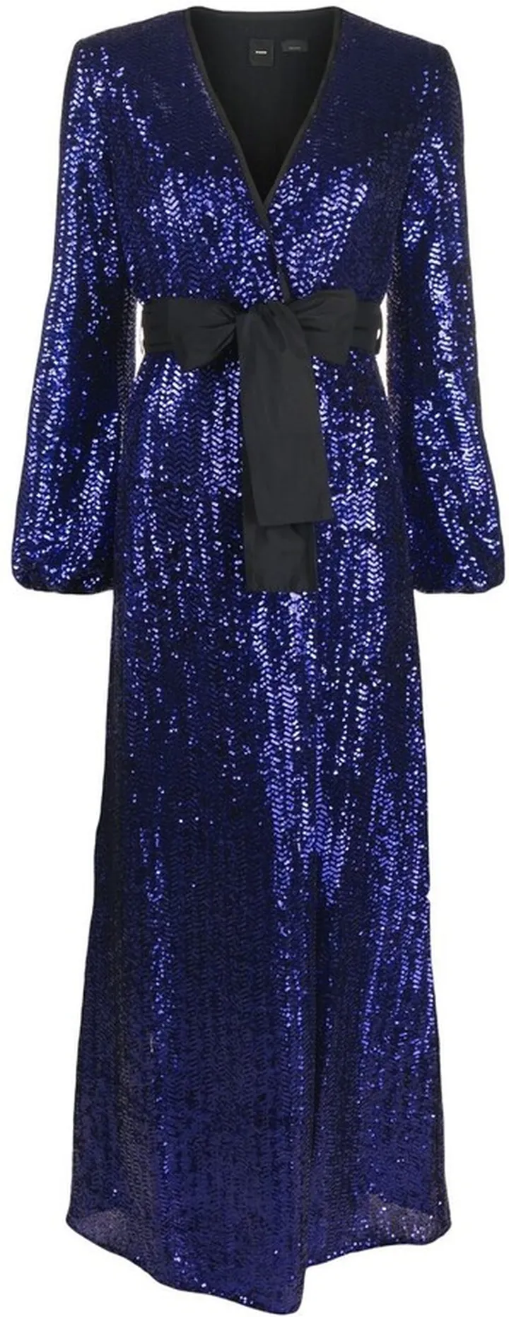 Sequin-Embellished Belted Dress