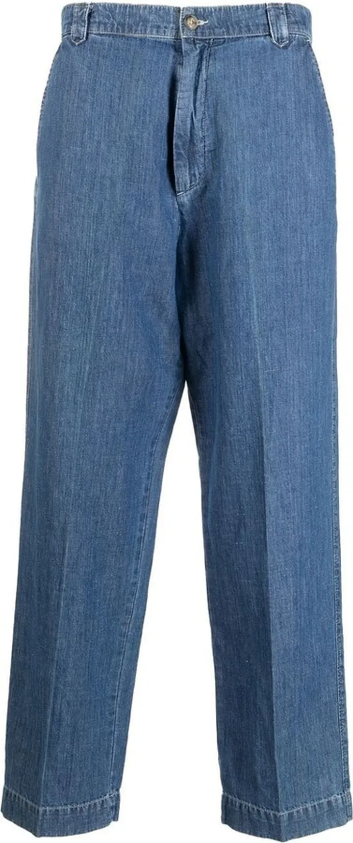 Straight-Leg Cropped Trousers