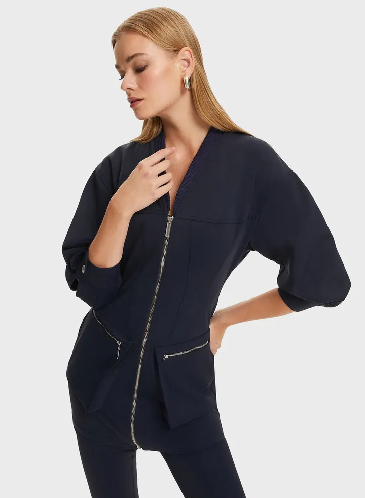Ribbed Detail Jacket
