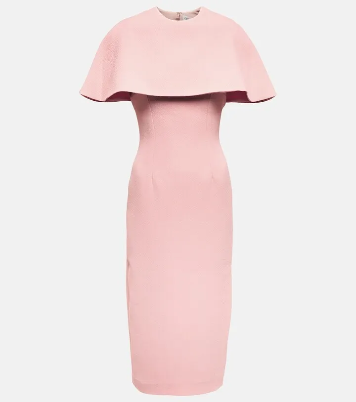 Blaine cape cloque midi dress