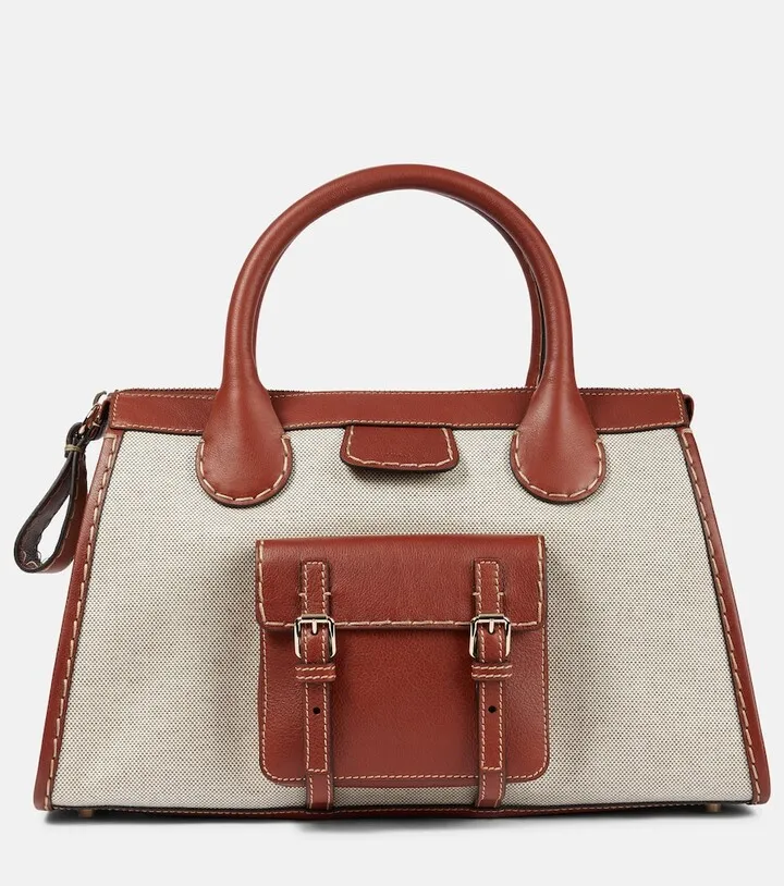Edith Medium canvas and leather tote