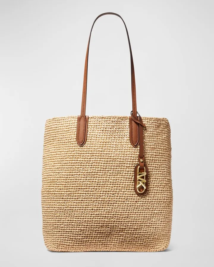 Eliza Large North-South Straw Tote Bag