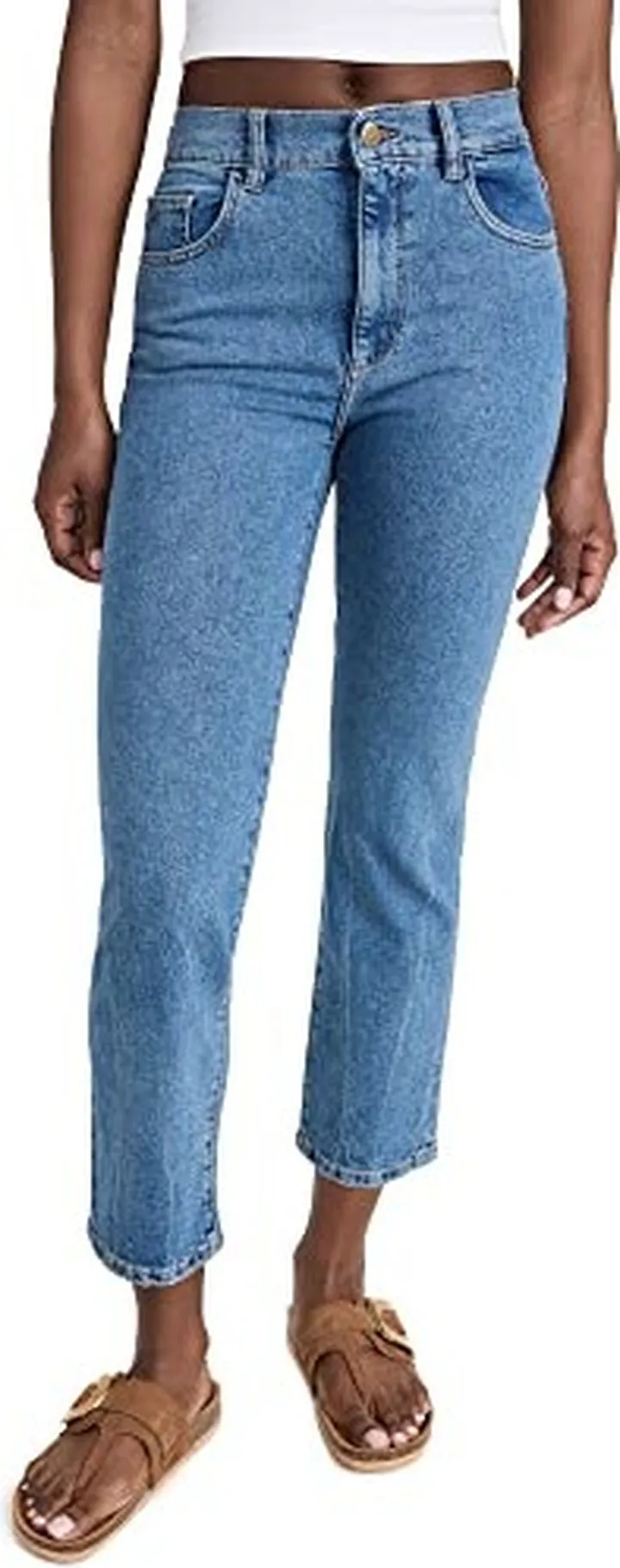 DL1961 Women's Patti Straight High-Rise Ankle in Blue Rapids