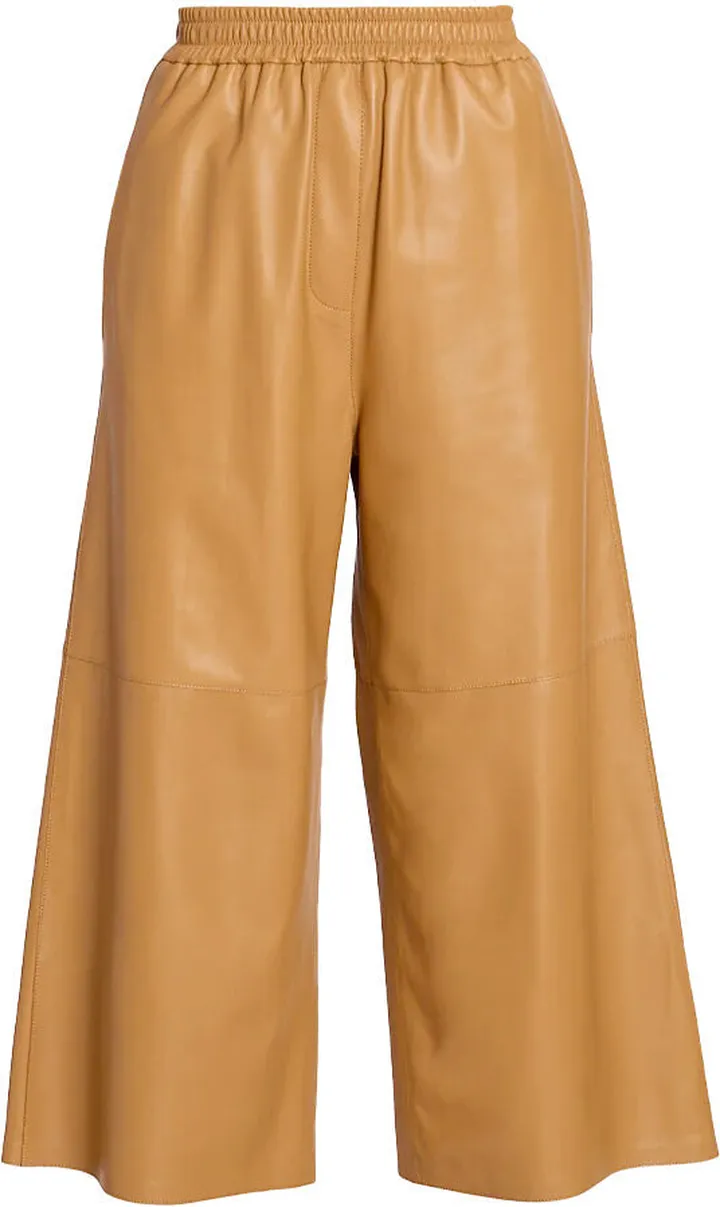 Cropped Leather Trousers
