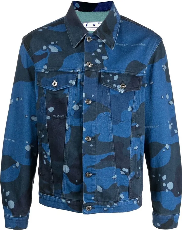 Camouflage-Print Denim Jacket