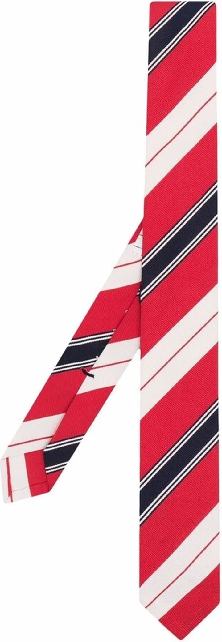 Diagonal-Stripe Logo-Patch Tie
