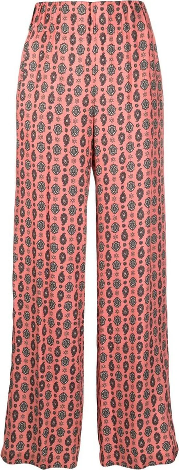 Paisley-Print Straight Trousers