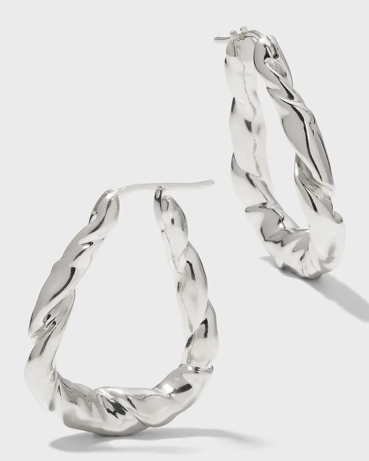 Nappa Twist Hoop Earrings
