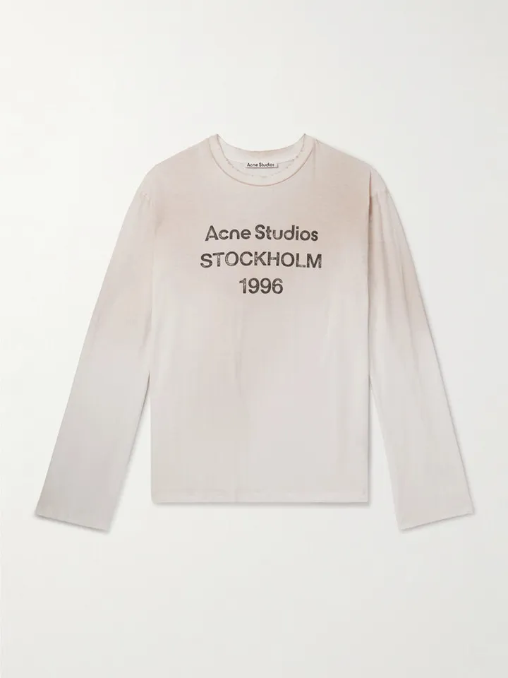 Edden U 1996 Logo-Printed Distressed Cotton and Hemp-Blend T-Shirt