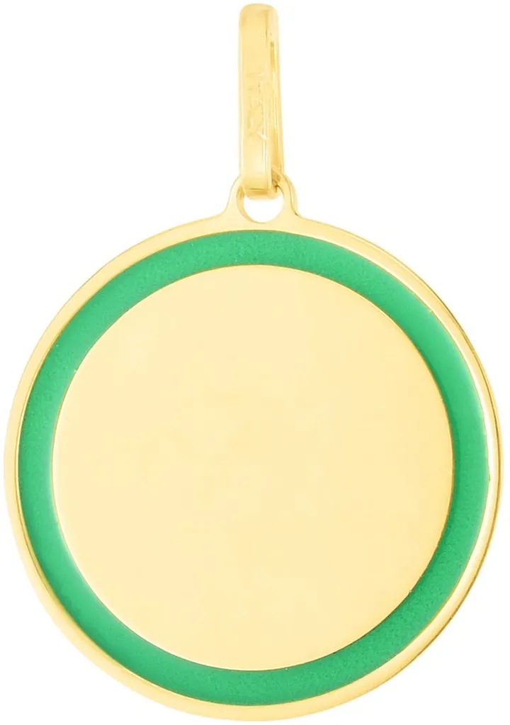 14K Yellow Gold Enamel Disc Charm