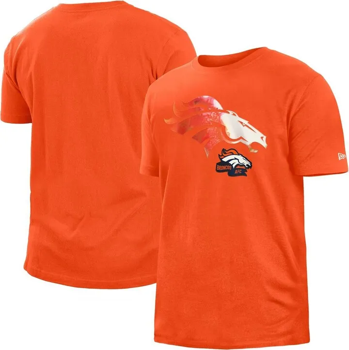 Men's New Era Orange Denver Broncos 2022 Sideline Ink Dye T-shirt