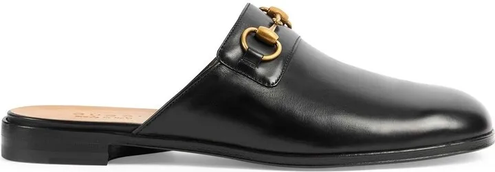 Horsebit leather slippers