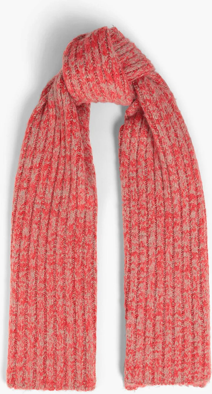 Mélange ribbed-knit scarf