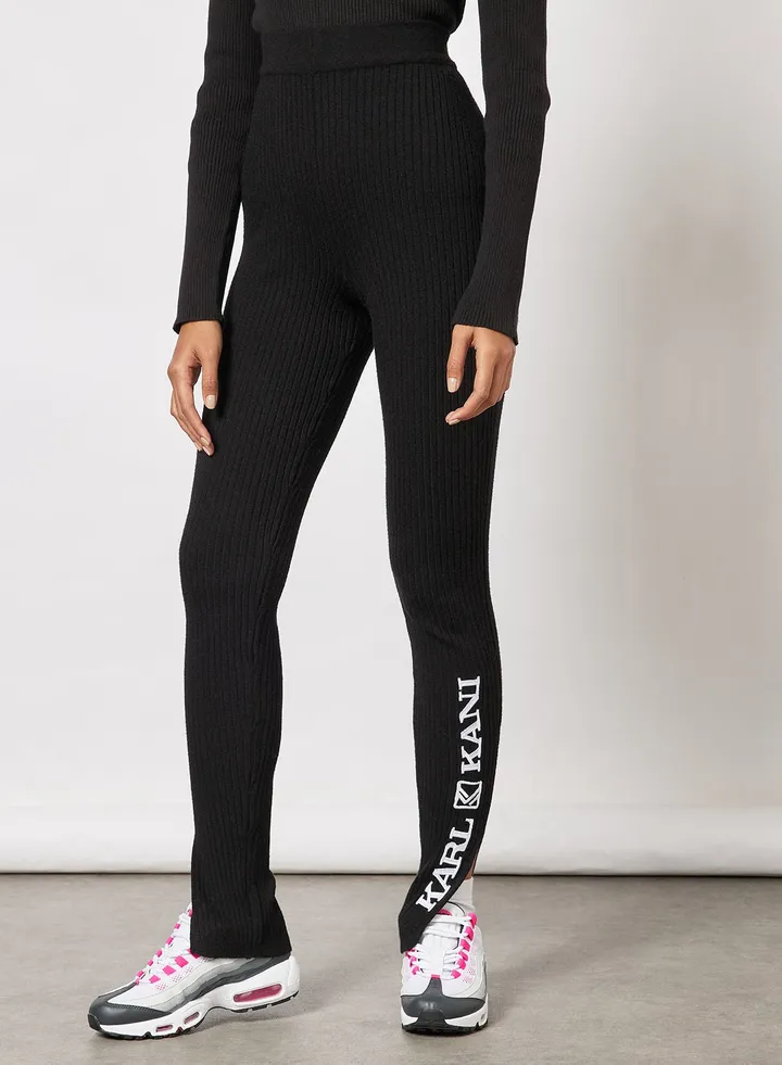 Retro Slit Rib Leggings