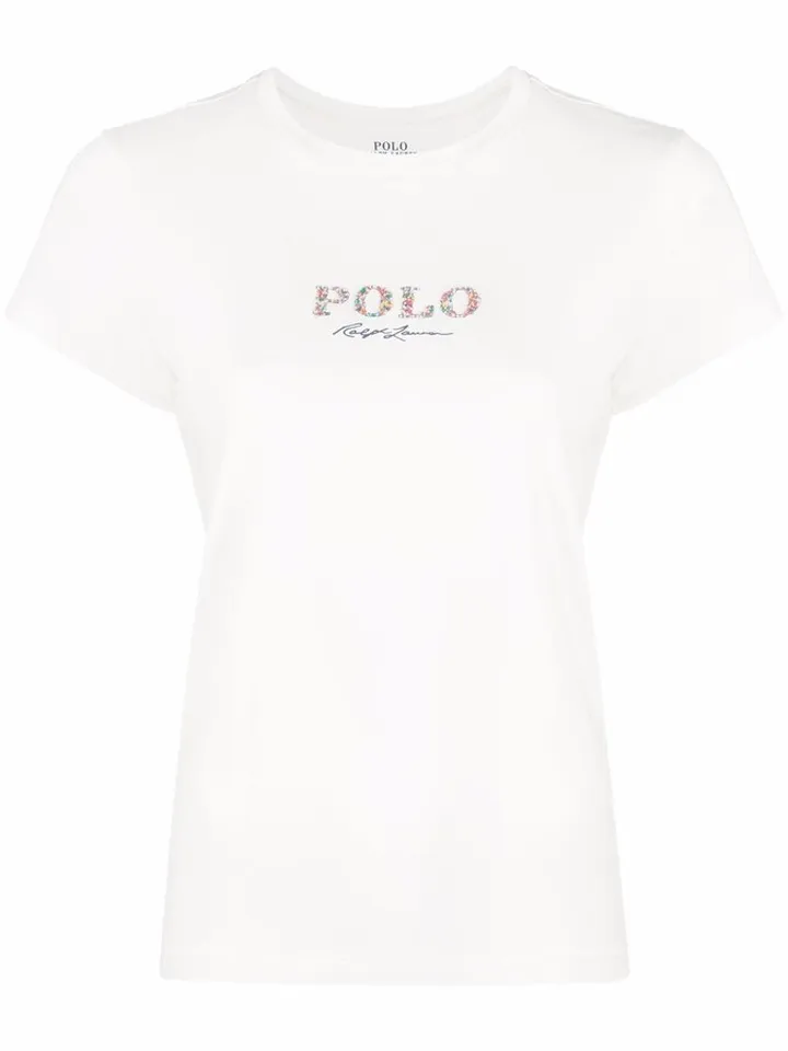 beaded POLO T-shirt