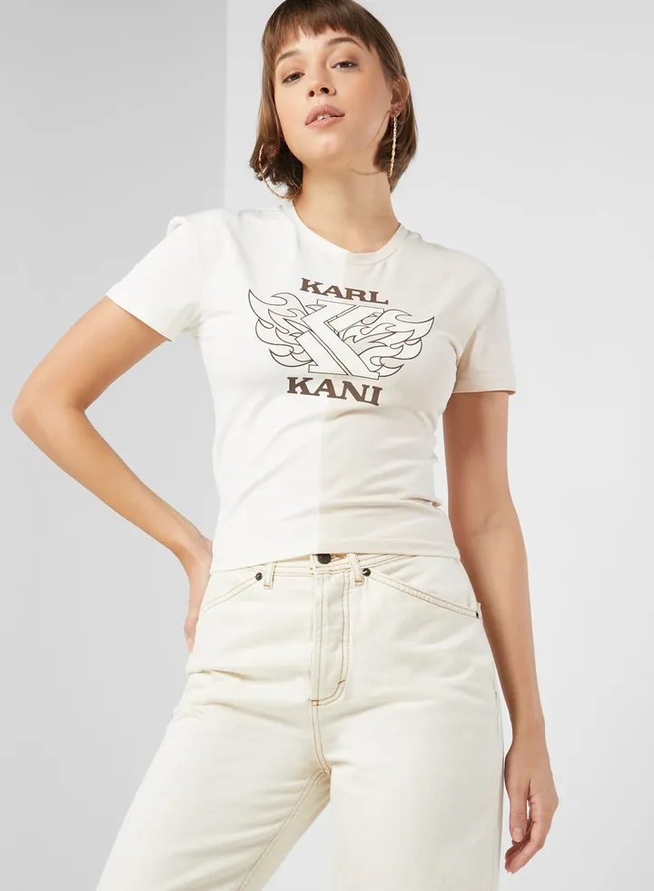 Retro Block Cropped T-Shirt