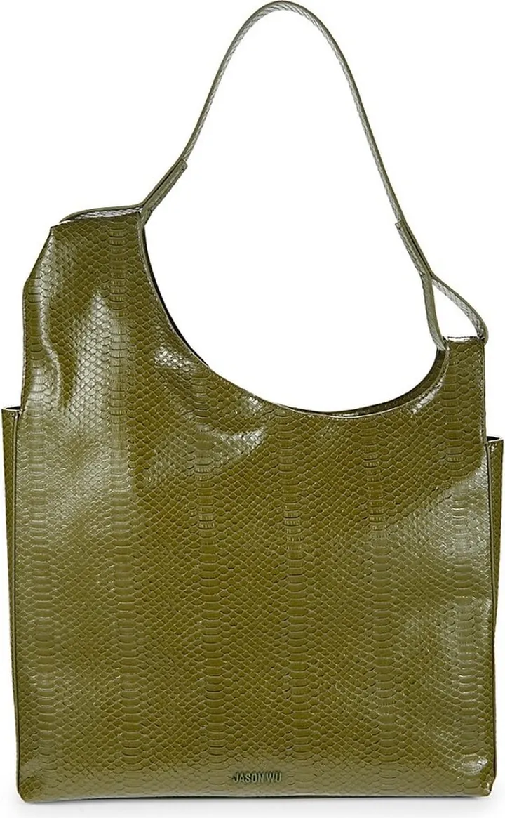 Mia Ho Snakeskin Embossed Shoulder Bag