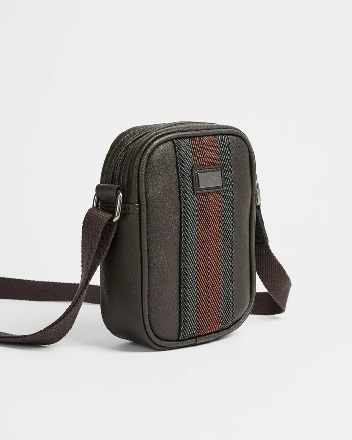 Mini Leather Crossbody Bag in Brown-Chocolate
