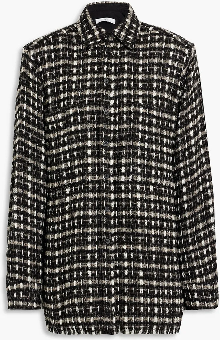 Leopold metallic bouclé-tweed shirt