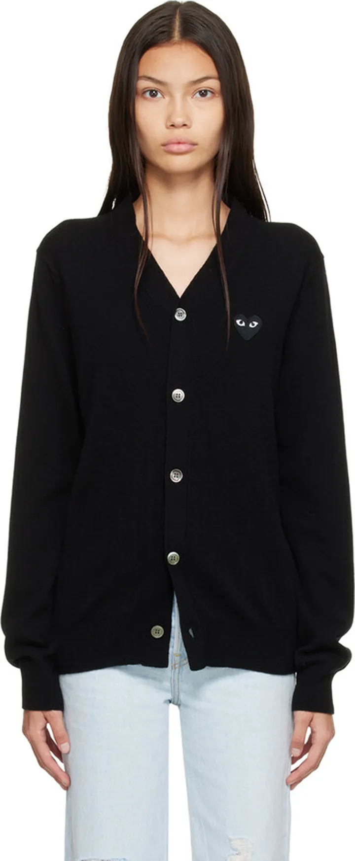 Comme des Garçons Play Black Heart Patch Cardigan