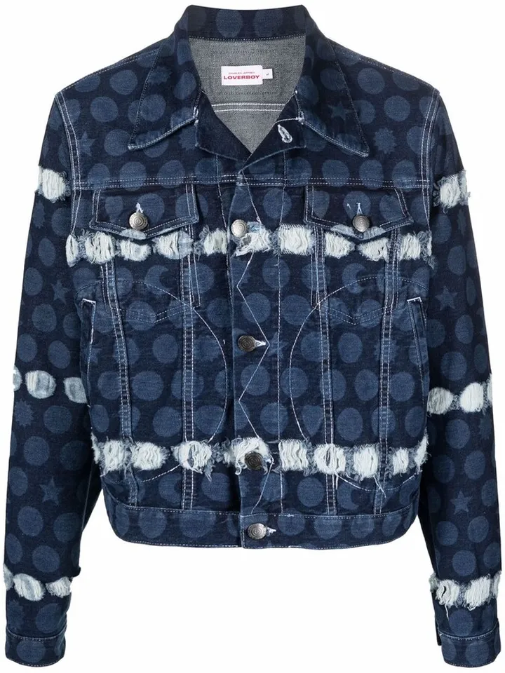 Etched Indigo Denim Jacket