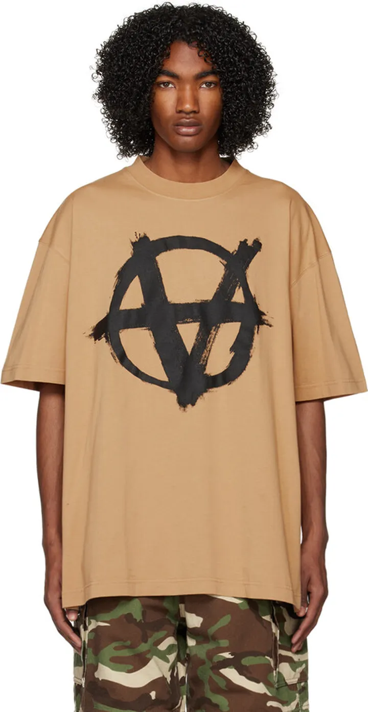 VETEMENTS Beige Double Anarchy T-Shirt