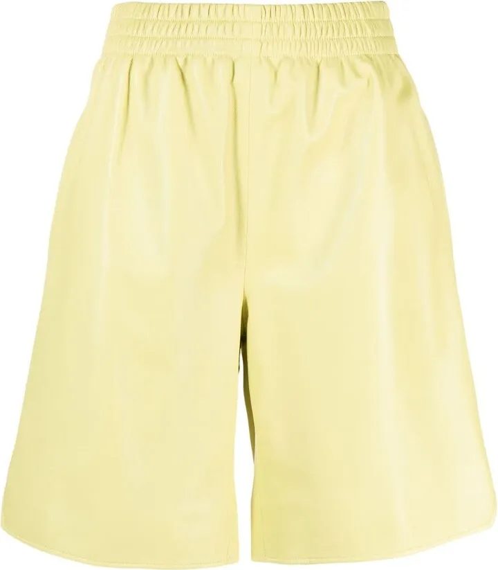 High-Waist Leather Shorts