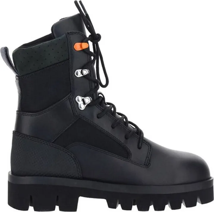 Heron Preston Panelled Lace-Up Combat Boots