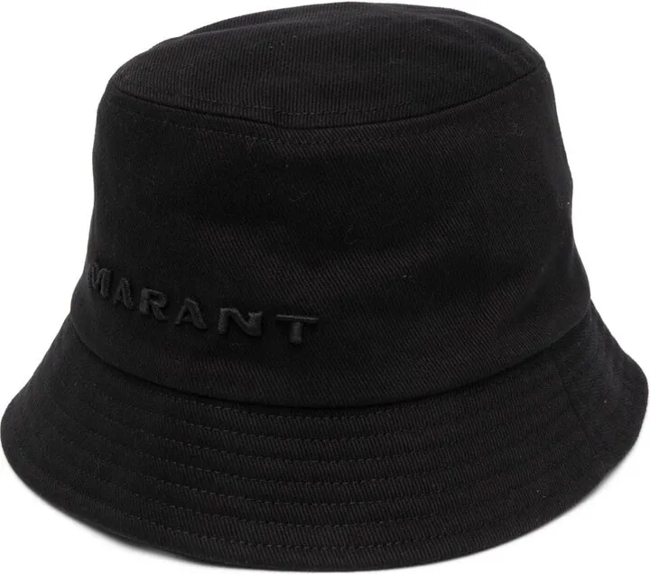 Haley embroidered-logo cotton bucket hat