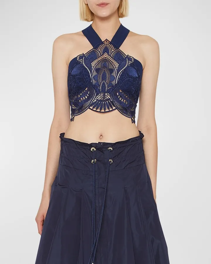 Lace Crop Halter Top