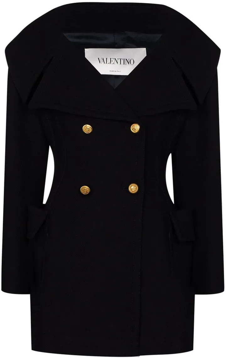 double-breasted V-neck short coat