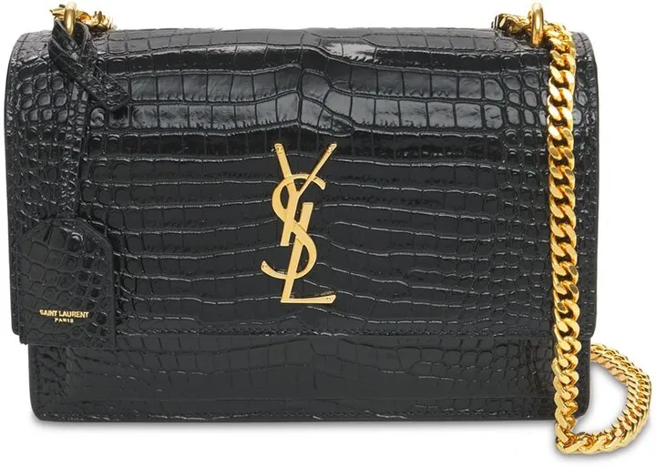 Medium Sunset croc embossed leather bag